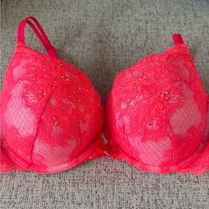Victoria's Secret Vibrant Pink Lace Bra